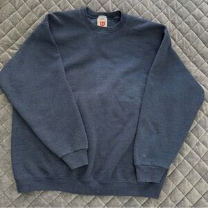 Wilson Dark Blue Crewneck Sweatshirt Men's Size XL Classic Work Cabin Medium Lg